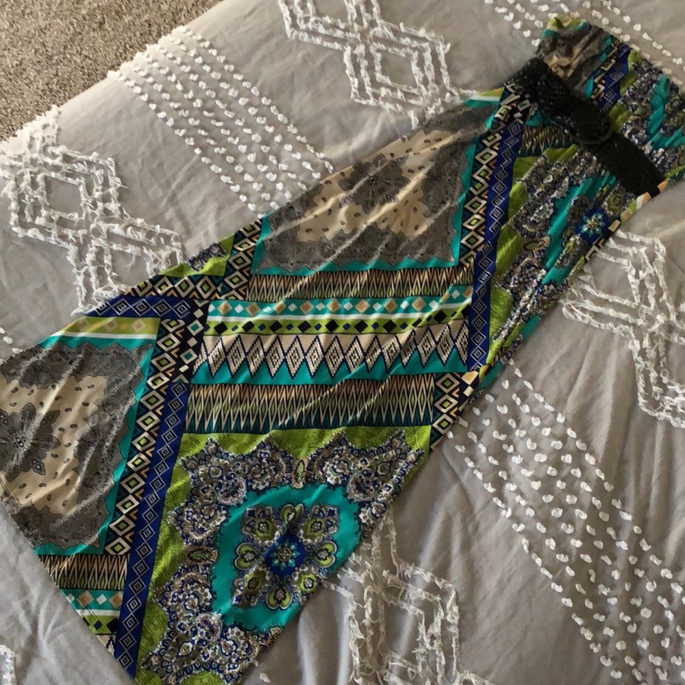 Colorful Strapless Maxi Dress w/ Half Belt - SM - Picture 2 of 8